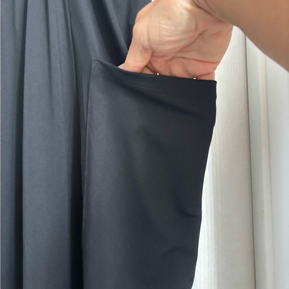Halara Black Women's Palazzo Flowy Wide Leg Pants 2XL NWT Pull On Elastic Waist - Picture 3 of 7